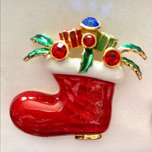 Fifth Avenue Collection Santa Boot Brooch